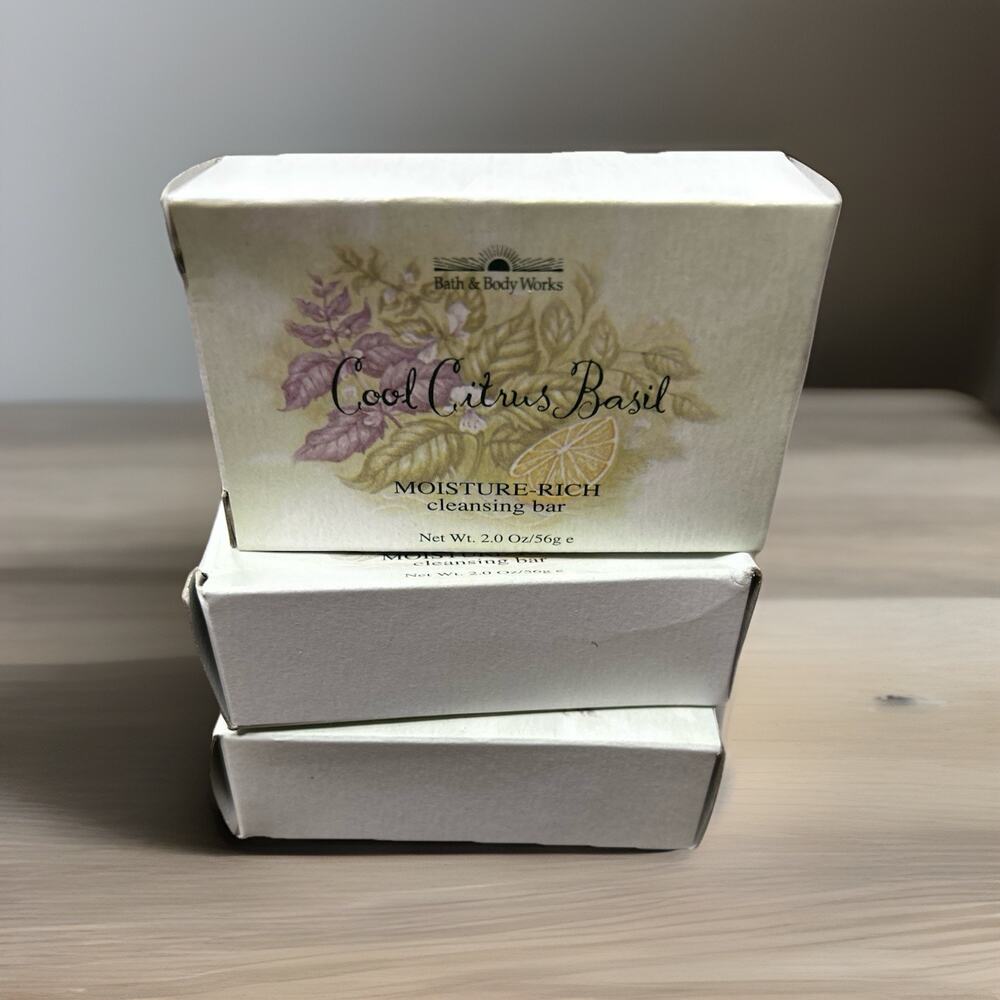 Bath & Body Works COOL CITRUS BASIL Bar Soap 2 oz Discontinued Y2K NOS